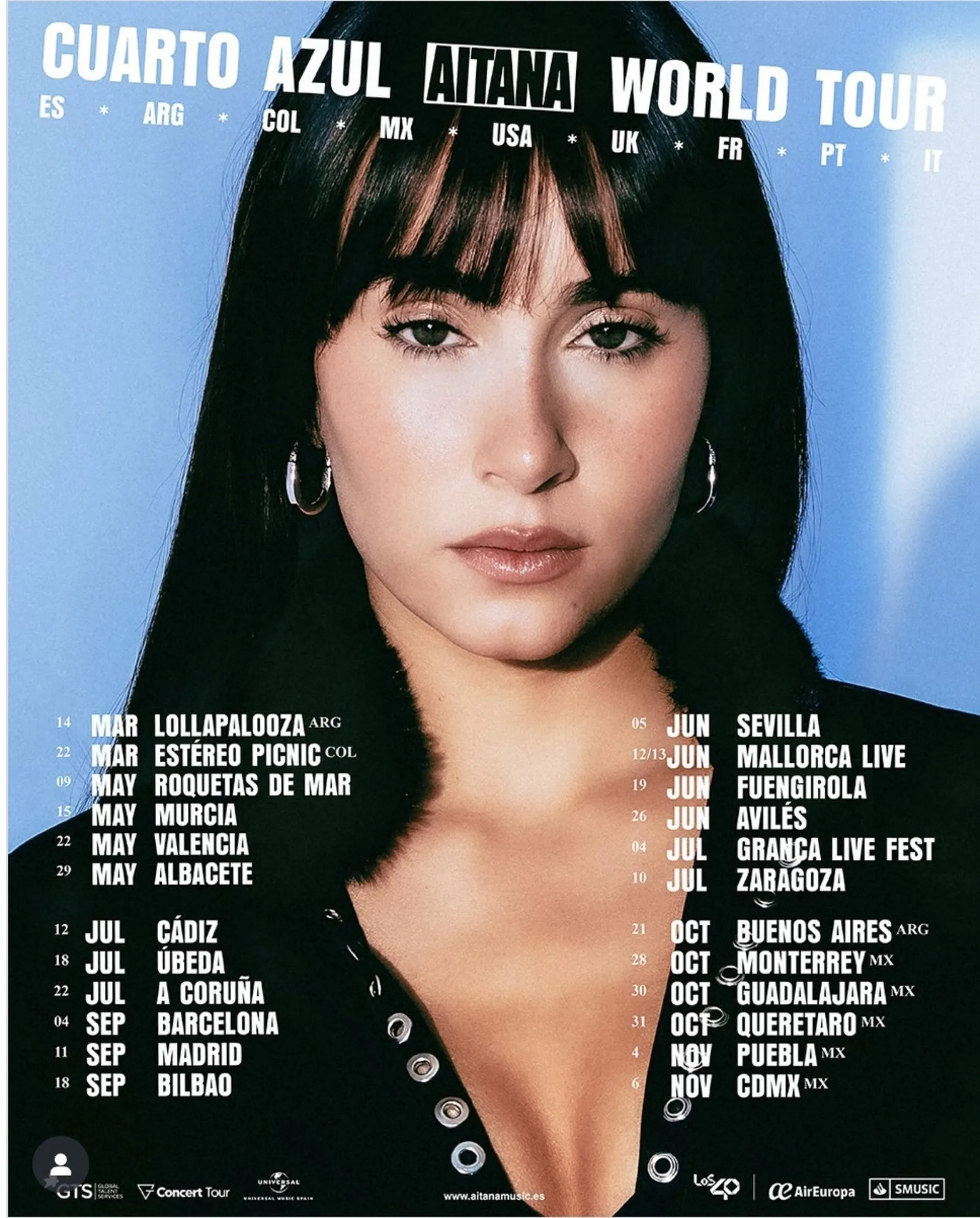 Nueva gira mundial de la artista Aitana. 