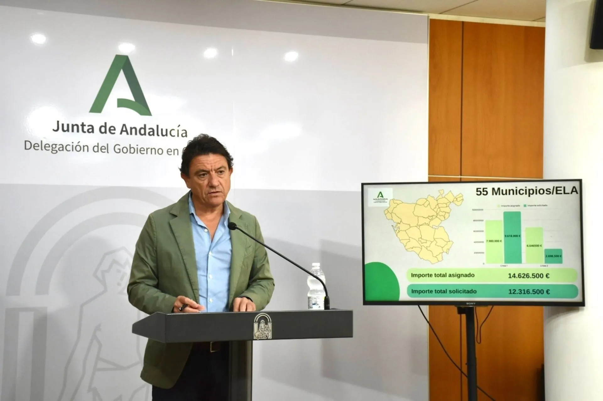 El delegado de Empleo en Cádiz, Daniel Sánchez, en rueda de prensa.