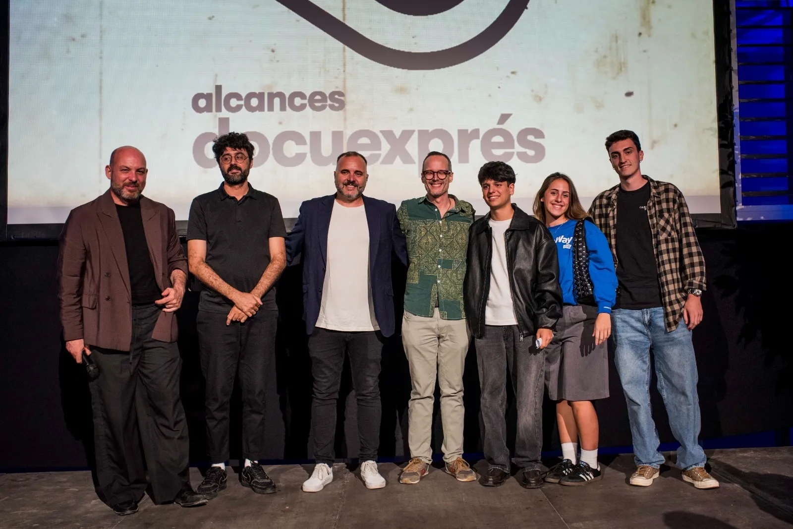 Los galardonados tras el acto celebrado en el patio del Espacio de Cultura Contemporánea
