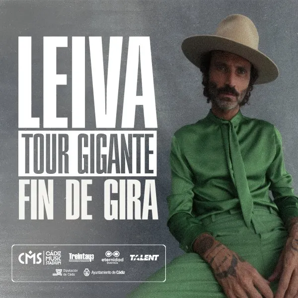 Cartel del concierto de Leiva dentro del Cádiz Music Stadium.