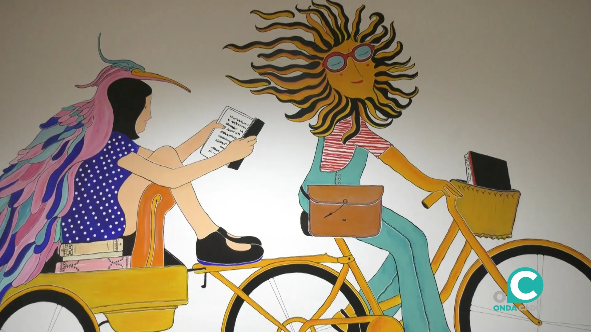 Imagen del mural inaugurado este viernes en la biblioteca Adolfo Suárez.