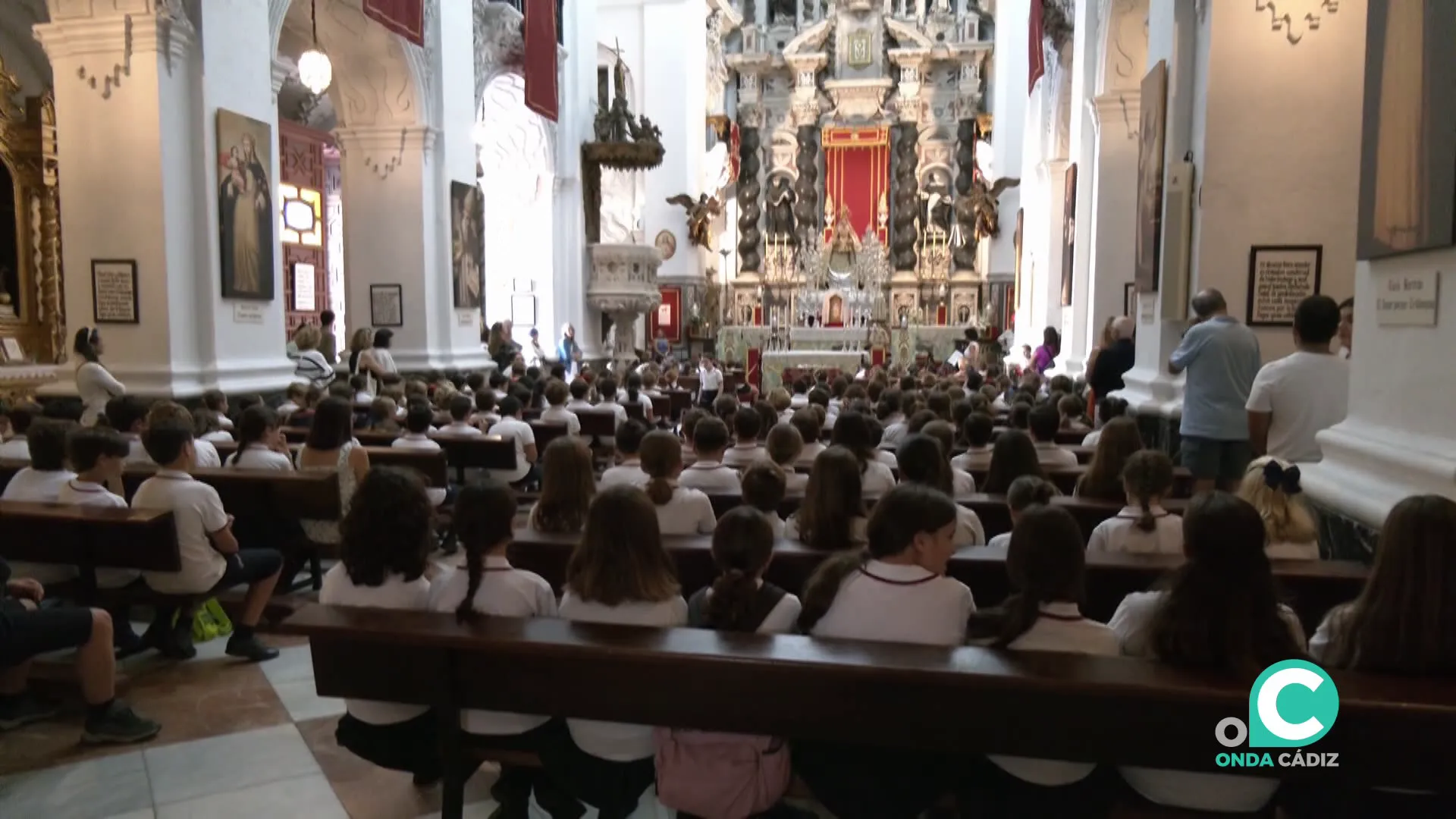 Escolares este jueves en el santuario de Santo Domingo