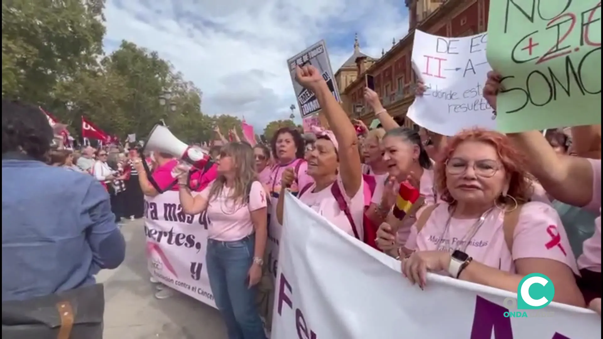 Imagen de la pasada protesta efectuada en Sevilla por las crisis de los cribados