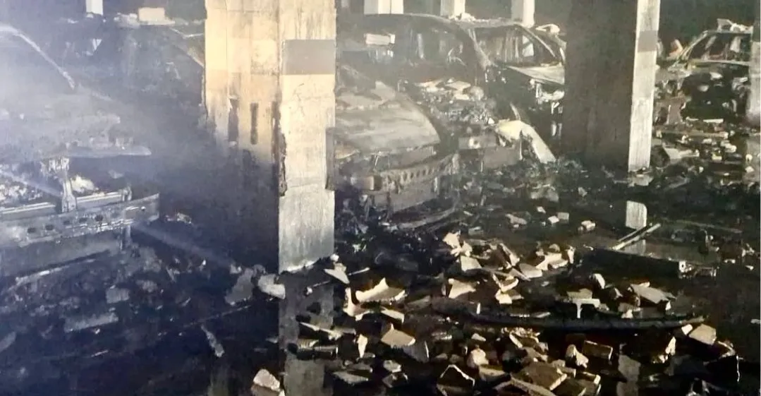 Estado de varios los vehículos afectados en el siniestro