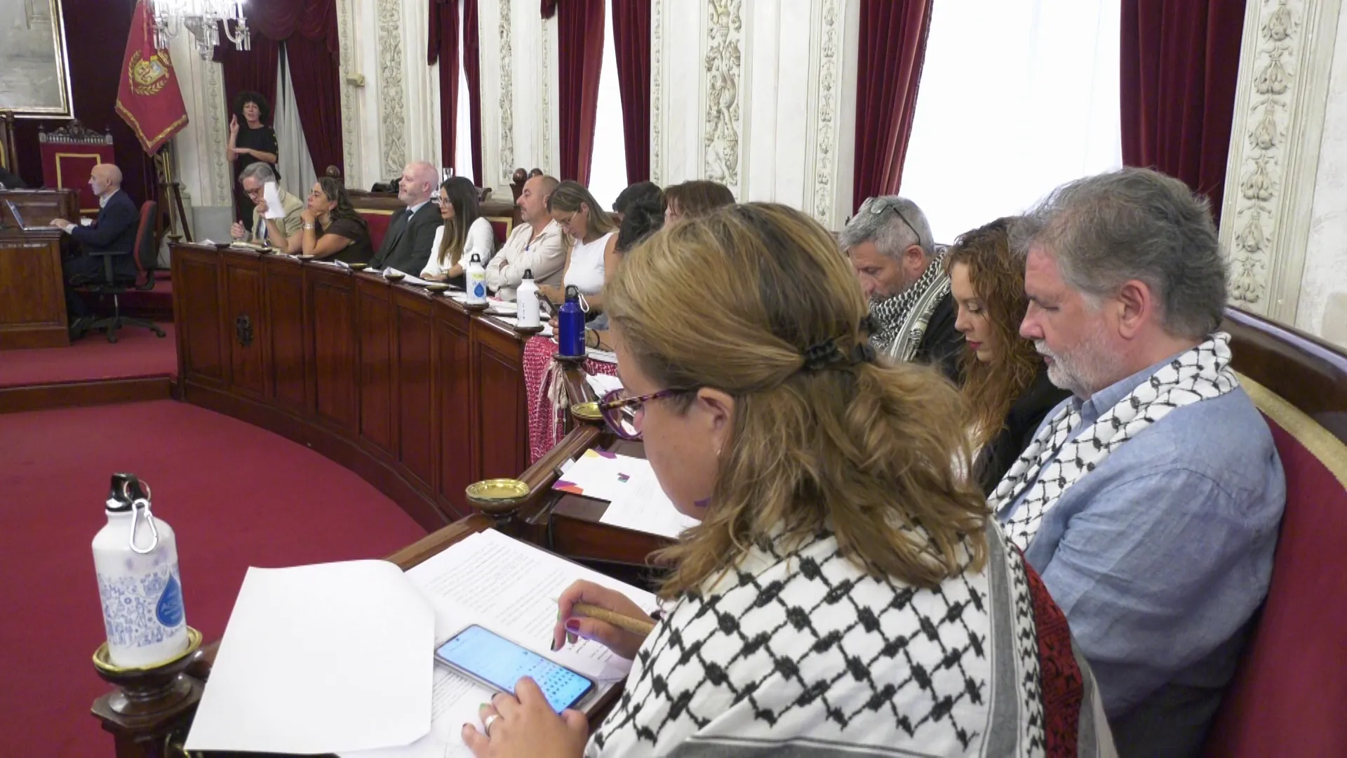 Concejales de la formación durante un pleno municipal