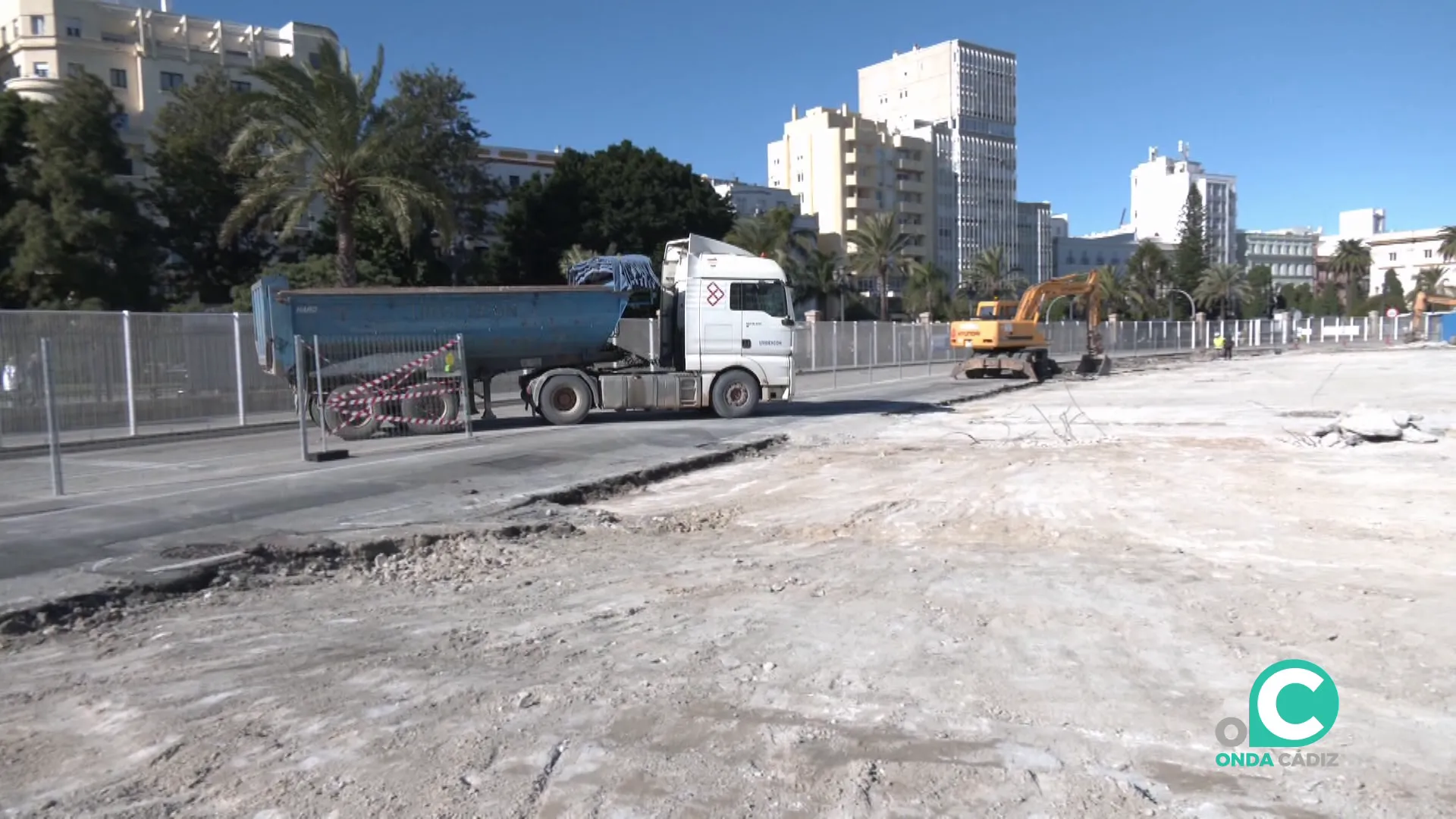 Maquinaria este miércoles en el nuevo espacio de futura transformación 