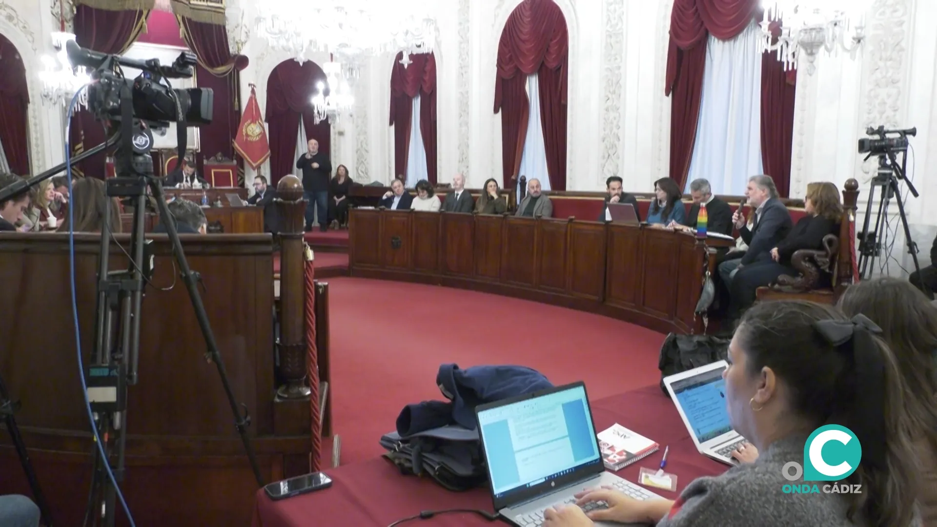 Última sesión plenaria en el Ayuntamiento de Cádiz. 