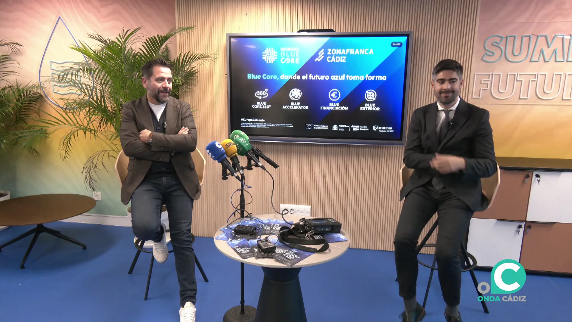 Rueda de prensa del acto de este lunes con las nuevas novedades de Blue Core 360º