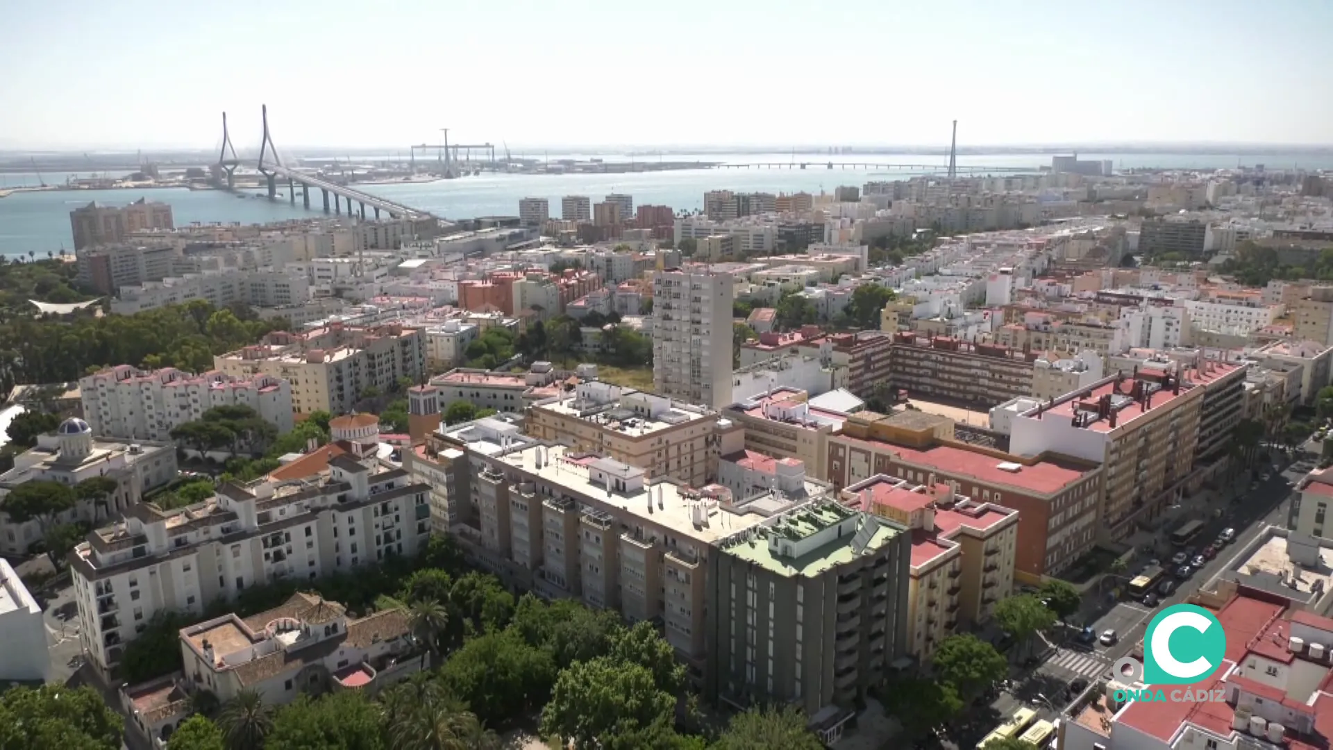 Vista area de la capital gaditana