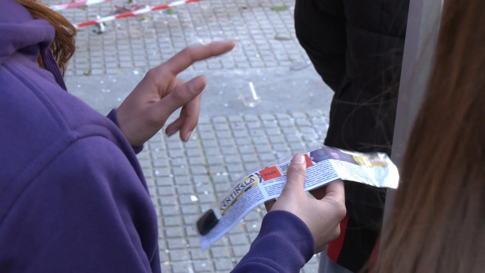 Uno de los puntos informativos en la plaza del Palillero.