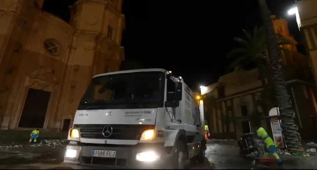 Camion del servicio de limpieza en una imagen de archivo