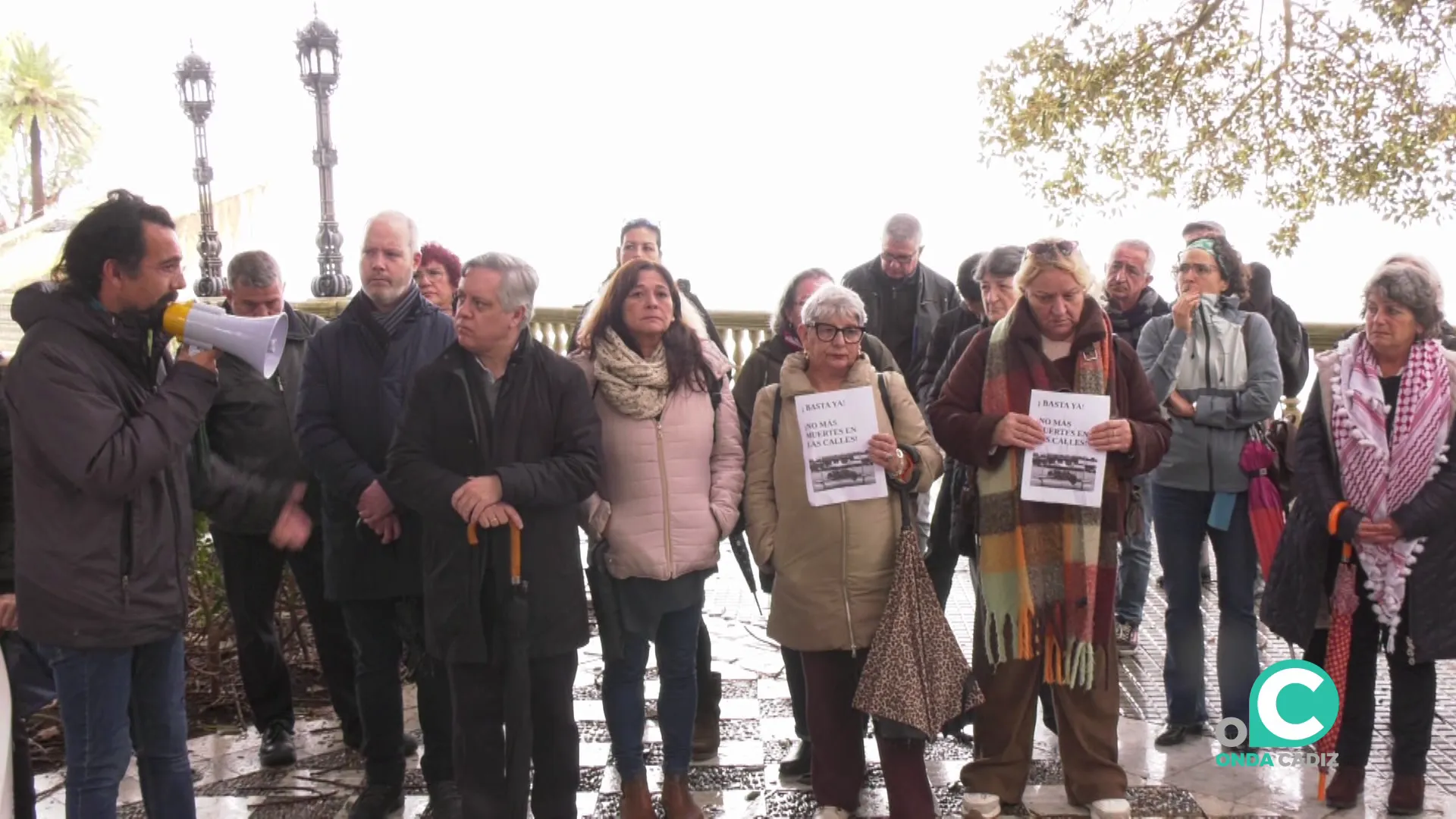Ediles socialistas durante la útima concentración en los jaridnes de la Alameda