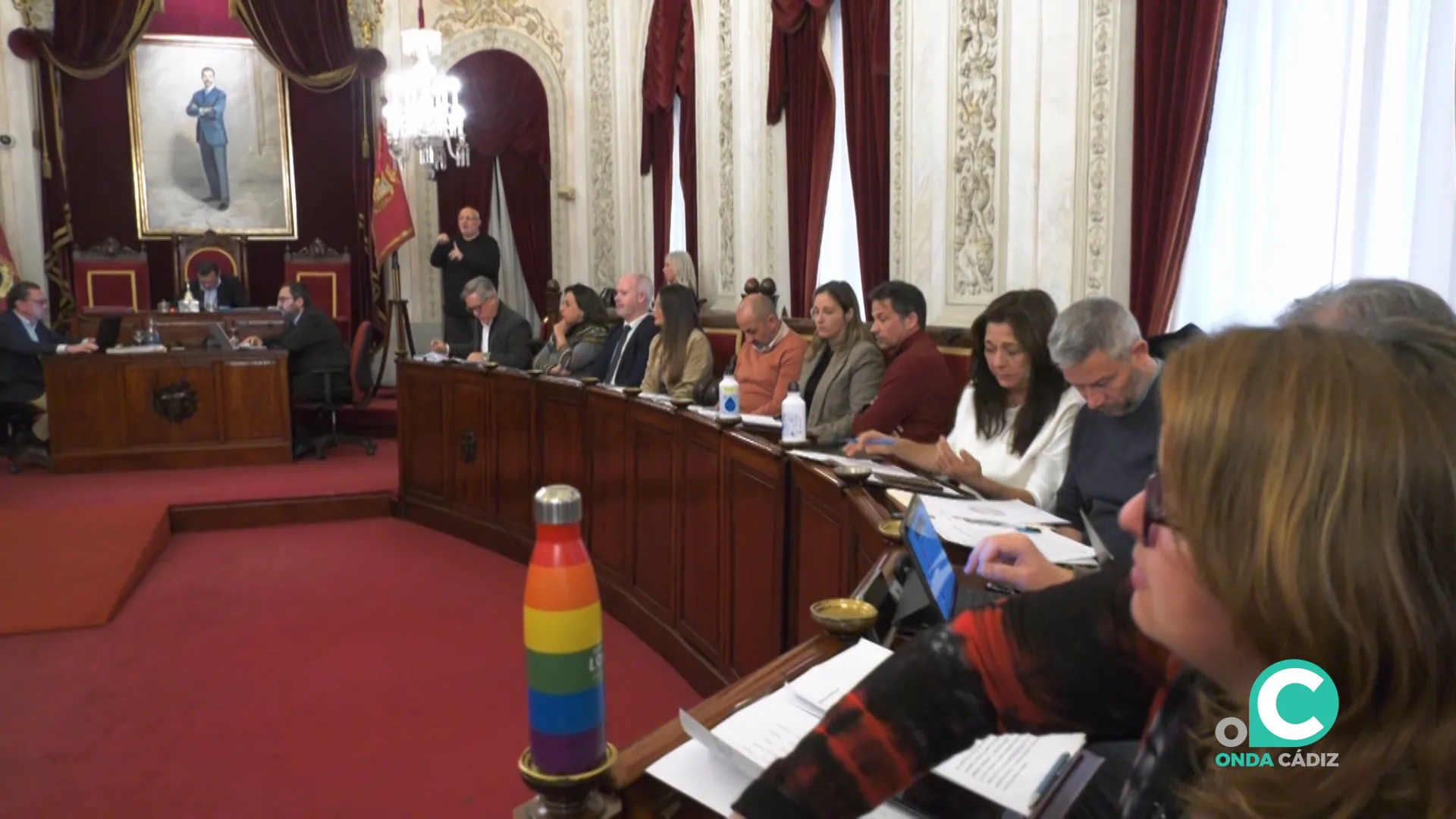 Concejales de la oposición en el transcurso del Pleno de Febrero celebrado este jueves