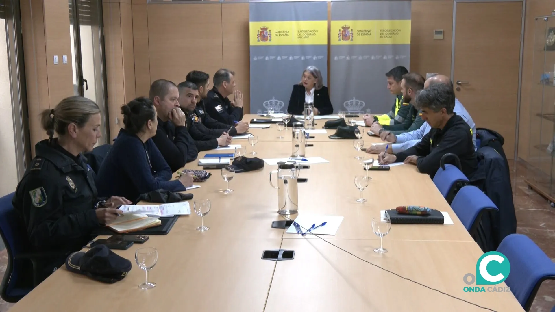 Reunión de coordinación antes del partido del Cádiz CF-Málaga. 