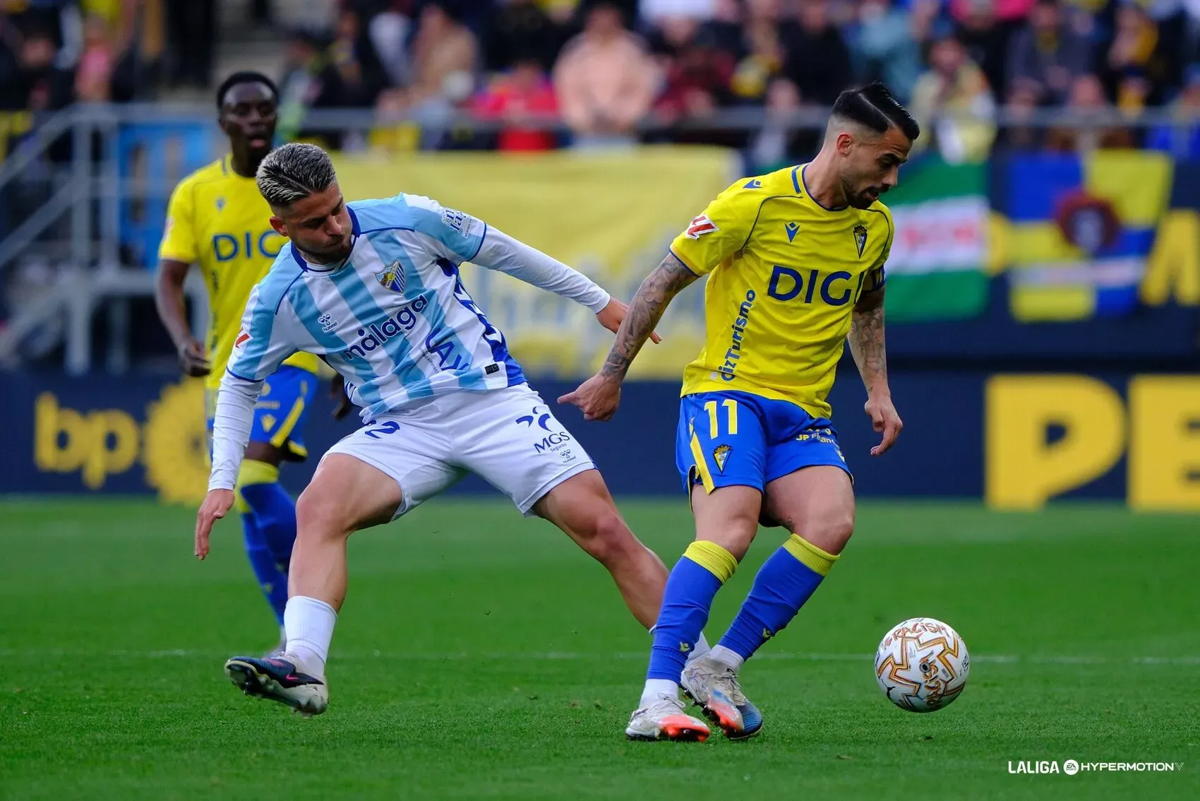 Imagen del partido Cádiz CF - Málaga CF.