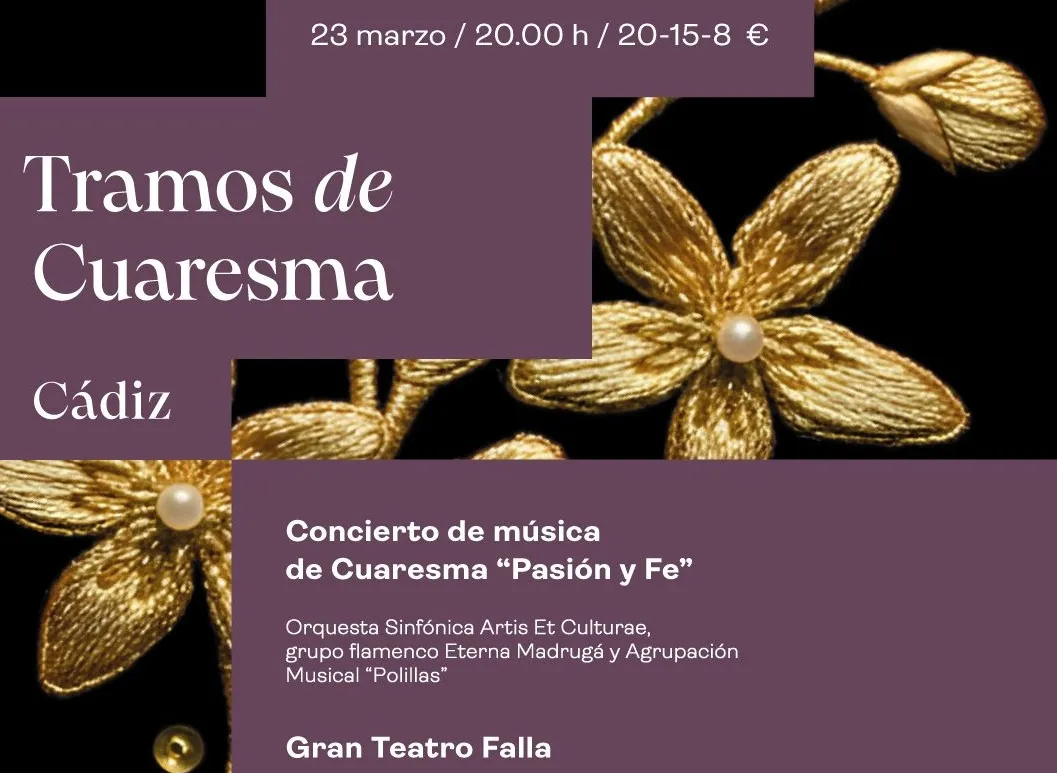 Cartel del concierto benéfico de música cofrade 'Pasión y Fe' que se celebrará este lunes. 