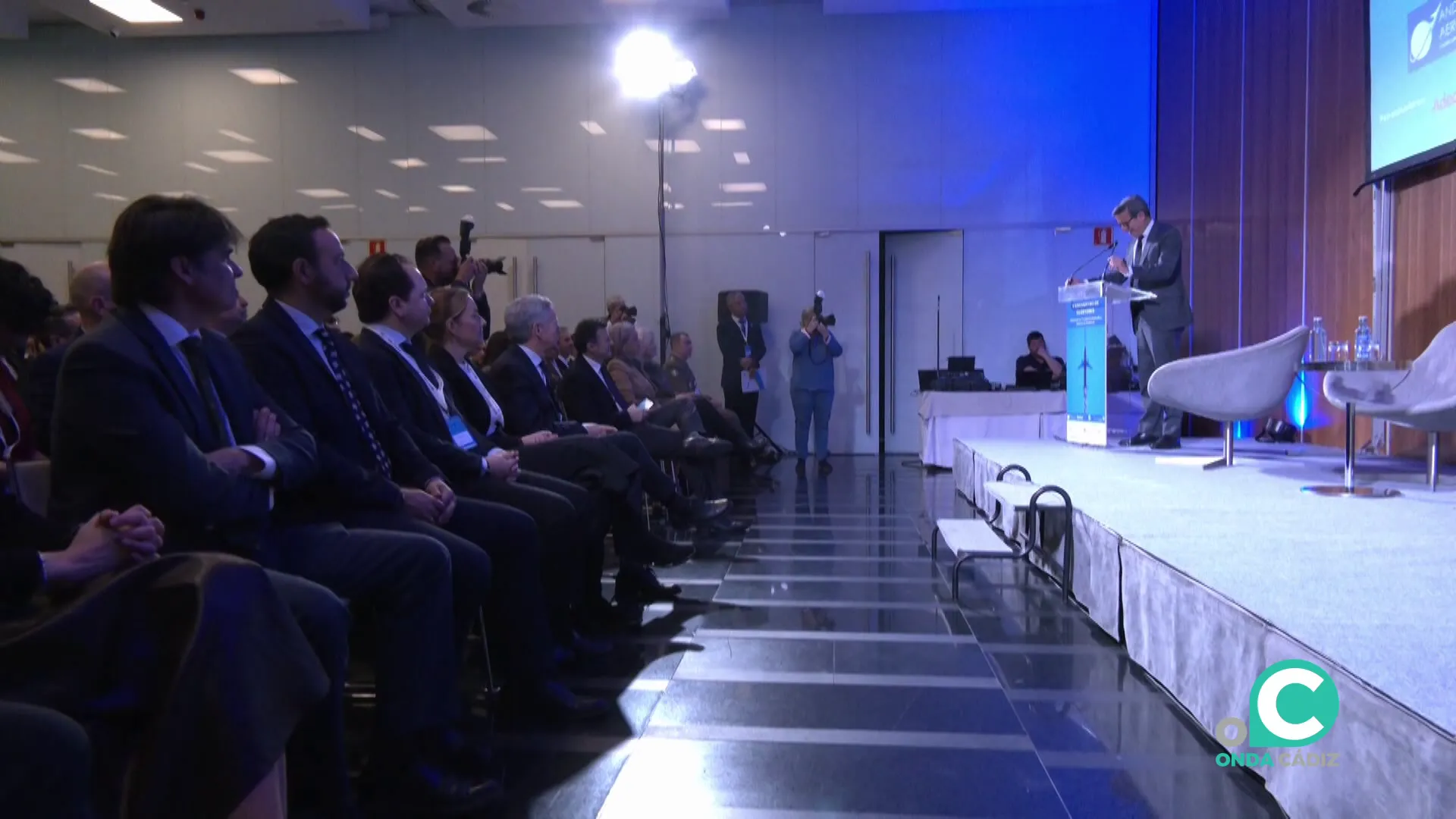 El consejero de Industria durante su intervención en el acto.