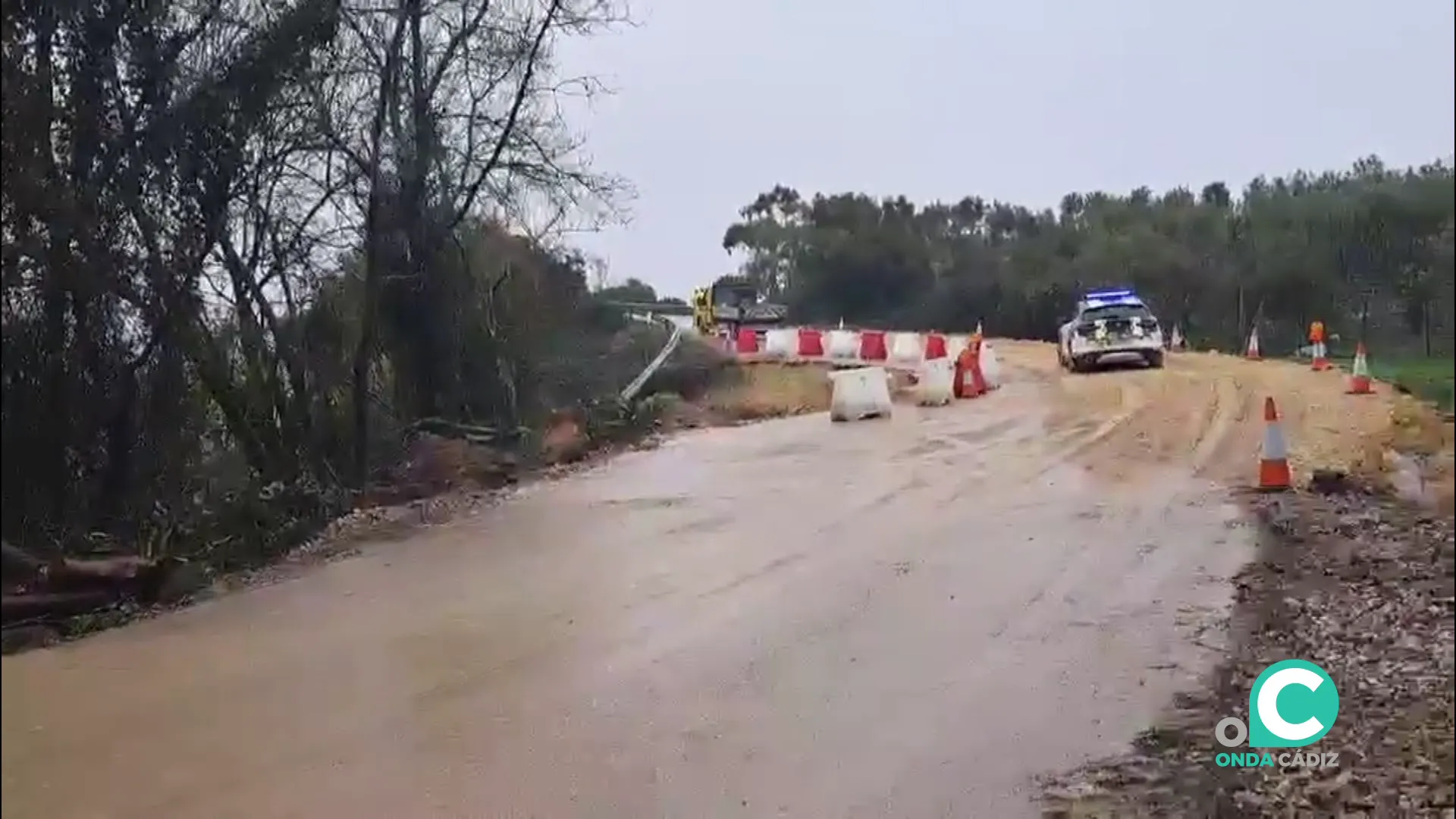 Las intensas lluvias han afectado las vias de tránsito gaditanas