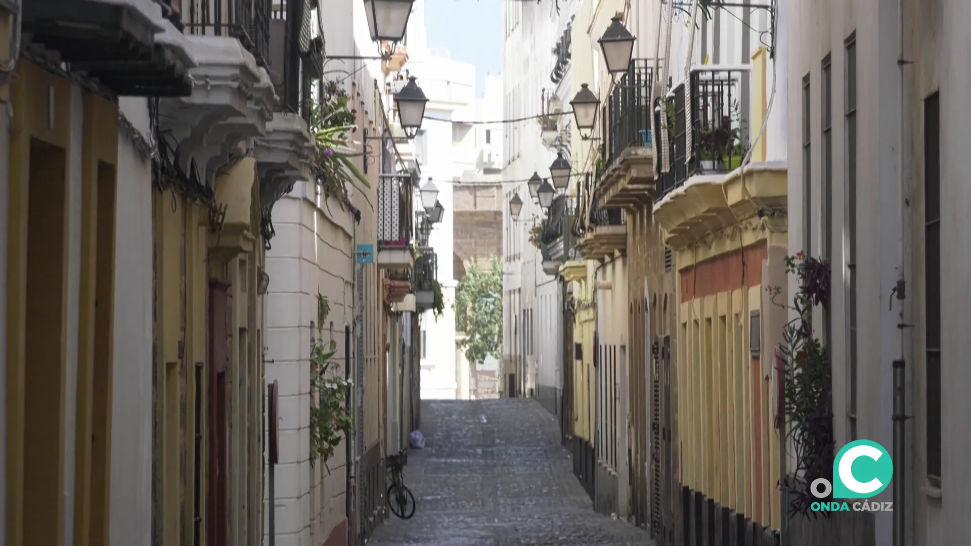 Vista de la calle Mirador en el Barrio de Santa María