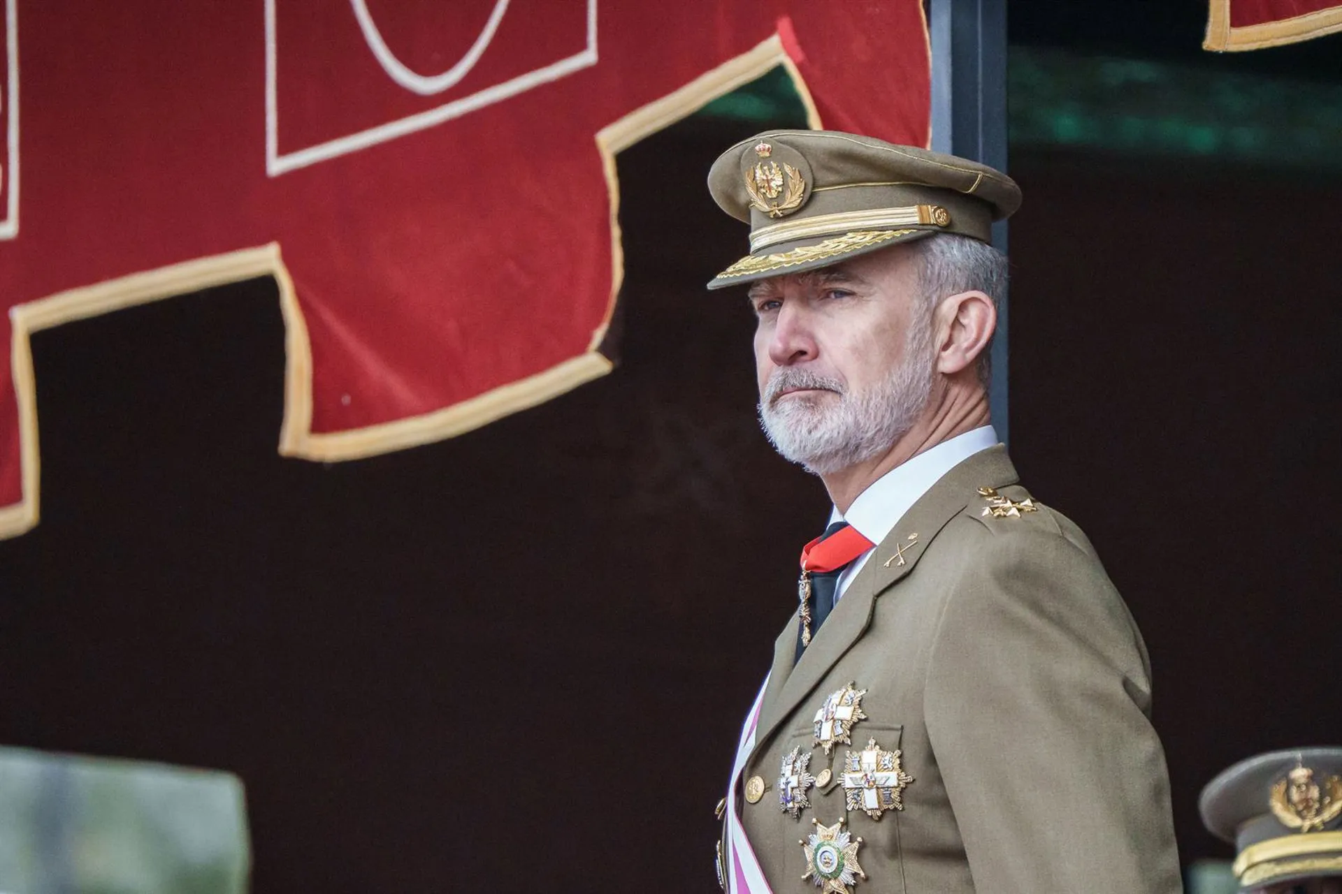 El rey durante un acto castrense en Cáceres en enero de 2026