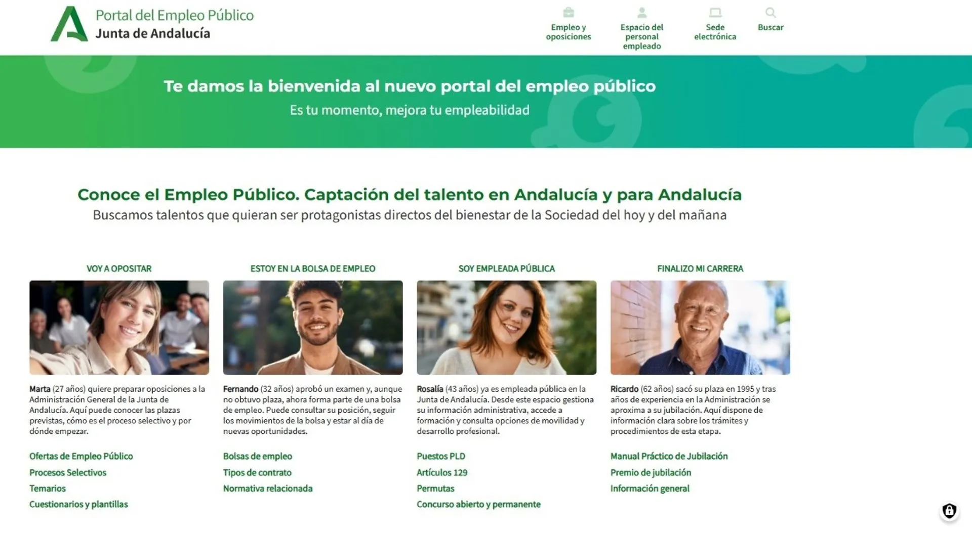 Imagen del nuevo portal creado por la Consejería Justicia, Administración Local y Función Pública