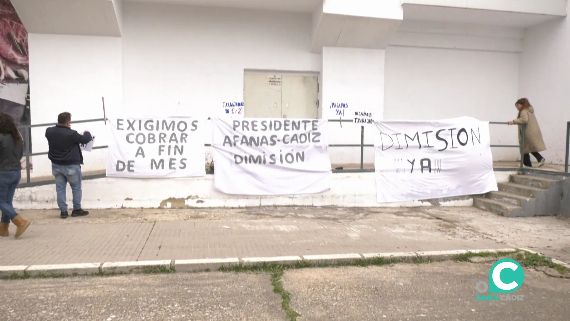 Acciones de protesta en la fachada del centro