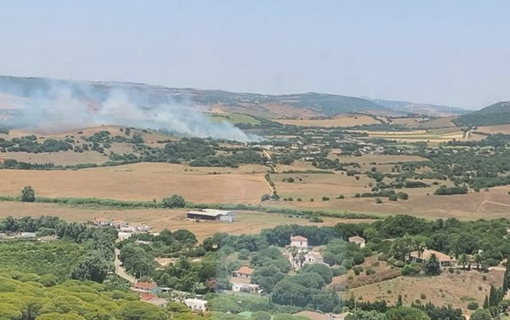 Humo procendente del lugar del siniestro