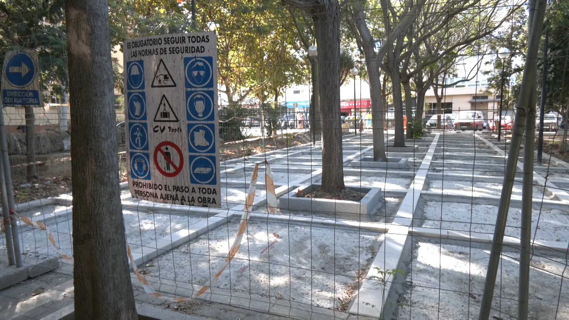 El miércoles se reanudan las obras del acerado en los jardines de la plaza Asdrúbal