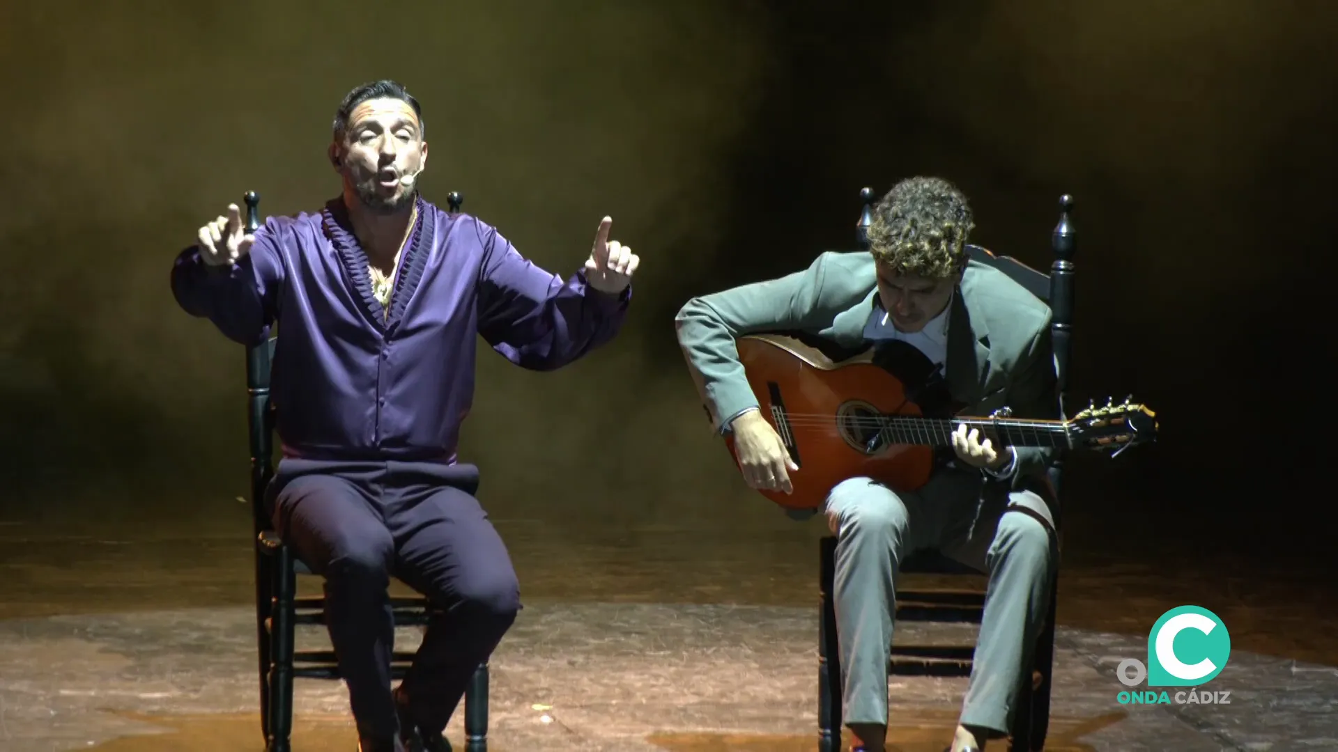 David Palomar durante un momento de su actuación 